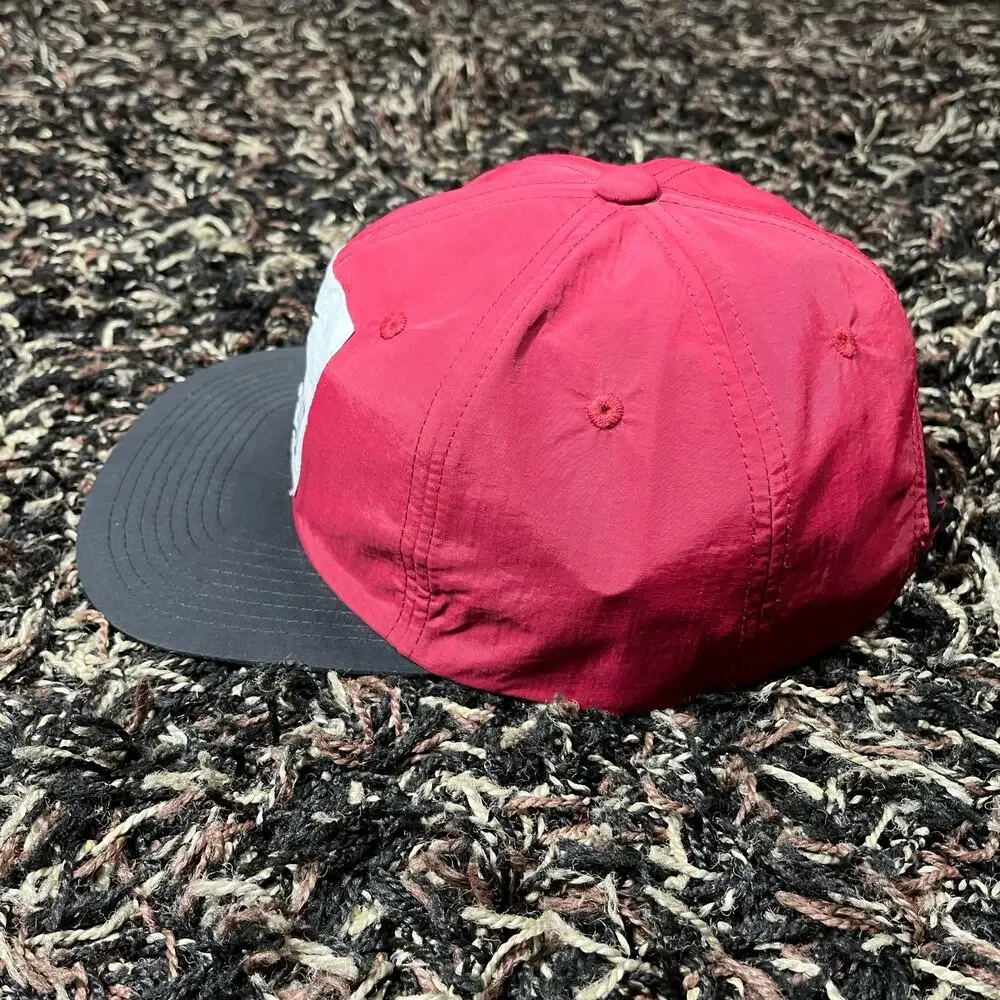 Real Bad Man Records 6 Panel Adjustable Hat Cap Nylon Burgundy Red Black RBM Men